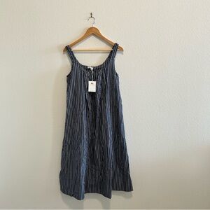 NWT Free Assembly Navy Stripe Midi cotton dress